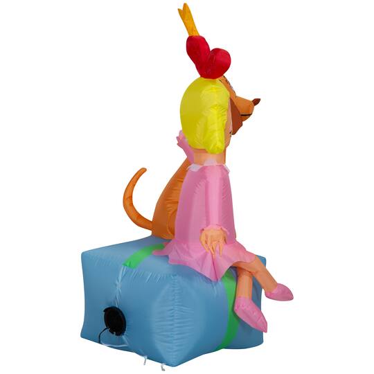 Airblown® Dr. Seuss™ Inflatable Cindy & Max on Seussian Pantone Present Christmas Light Décor